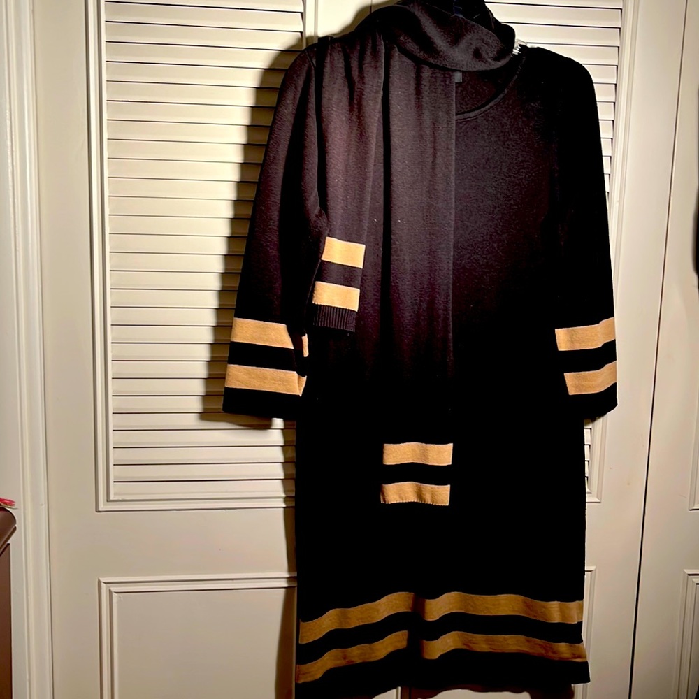 Dress 8, Nina Leonard Knitted Black Straight Dress 
A career find !